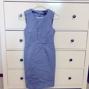 Fitted slate blue work dress